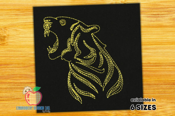 A Roaring Tiger Embroidery Design for Personalized Gifts