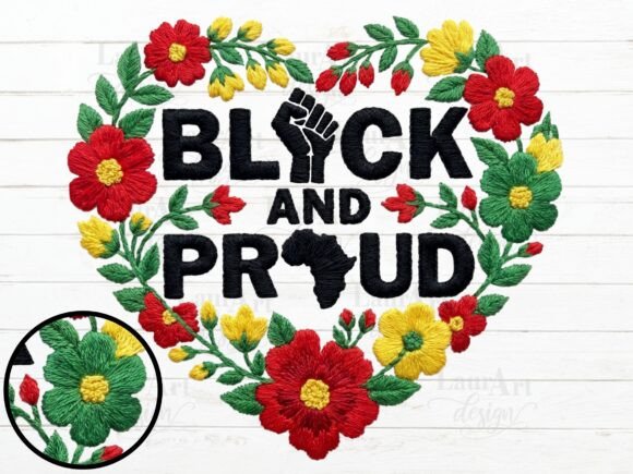 Black and Proud: A Touching Embroidery Design