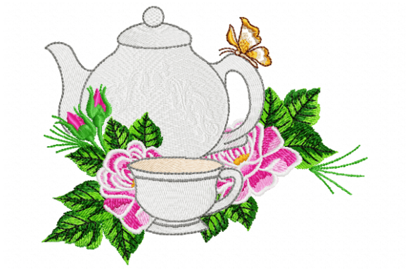 Butterfly Tea Garden: A Premium Sweatshirt Embellishment