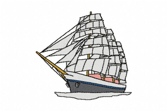 Classic Sailing Ship: A Versatile Embroidery Design