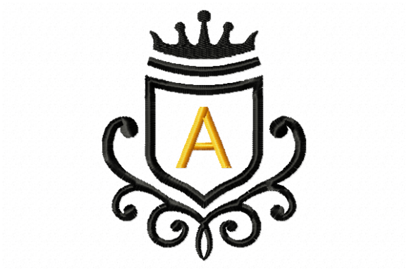 Elegant Vintage Royal Letter A for Seasonal Embroidery