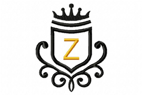 Elegant Vintage Royal Letter Z Embroidery