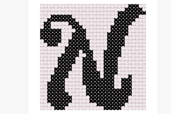 Handwritten Letter N Cross Stitch: A Modern Monogram