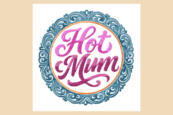 Hot Mum Lettering with Vintage Elegance