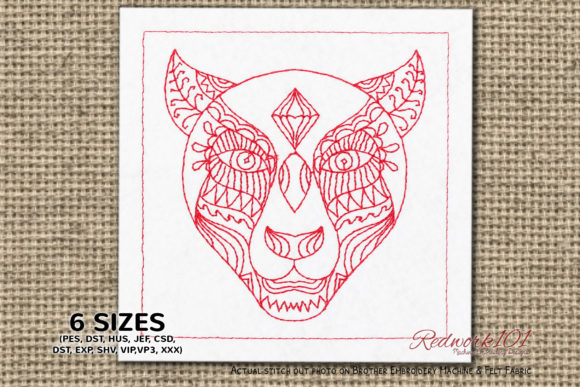 Leopard Zentangle Mandala for Holiday Embroidery Projects