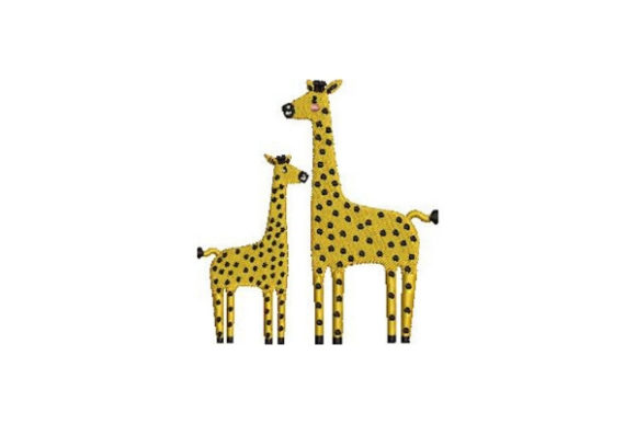 Mom and Baby Giraffes: A Seasonal Embroidery Gem
